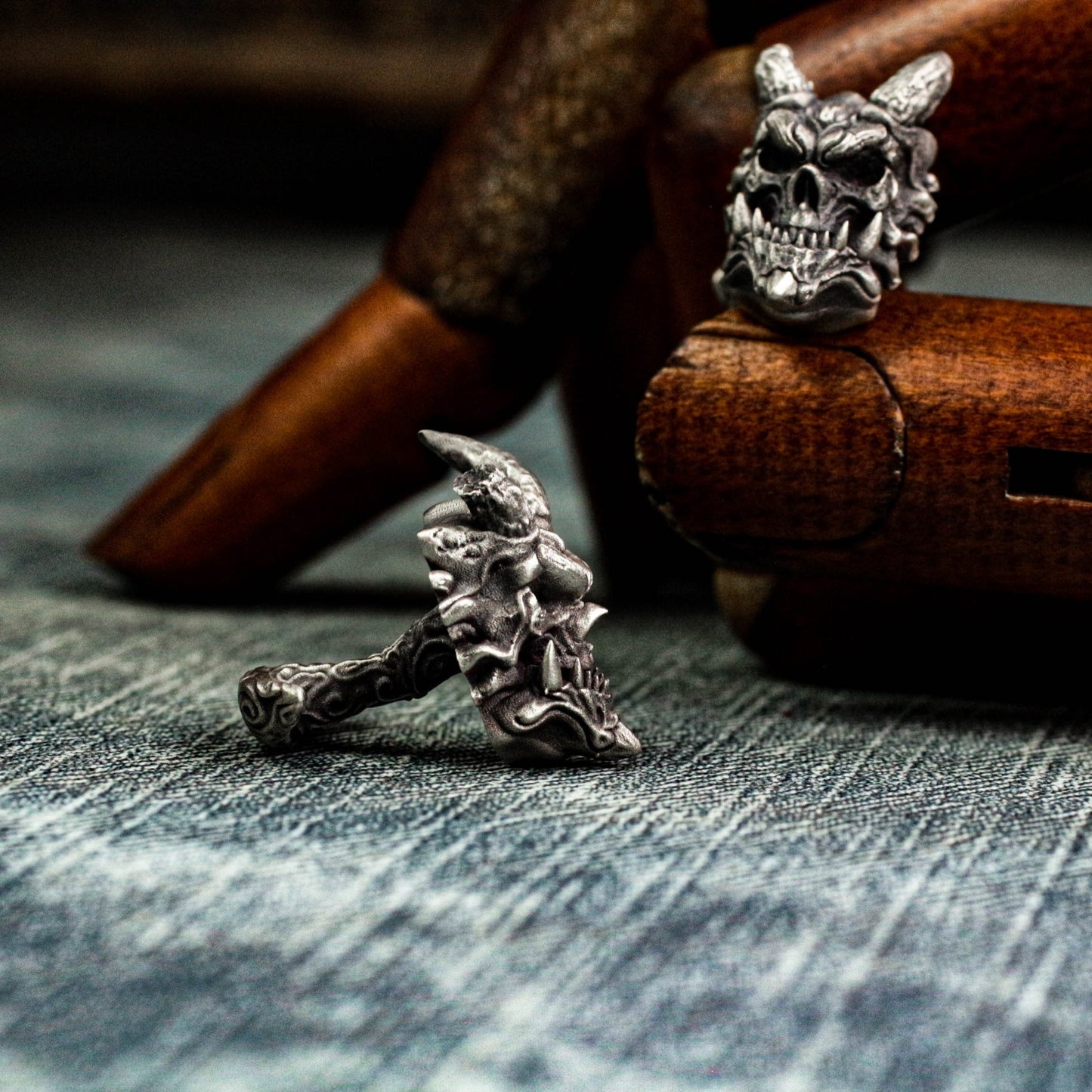 Bonjour Devil Mask Cufflinks - Handmade 925 Silver