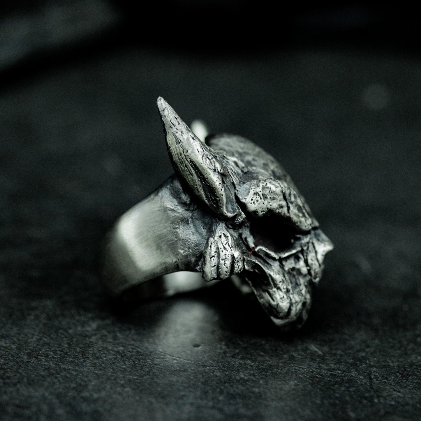 Bull Skull Ring ¨C Handmade 925 Silver Warrior Band