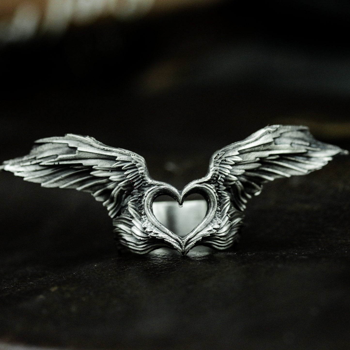 Heart With Wings Ring - 925 Silver Handmade
