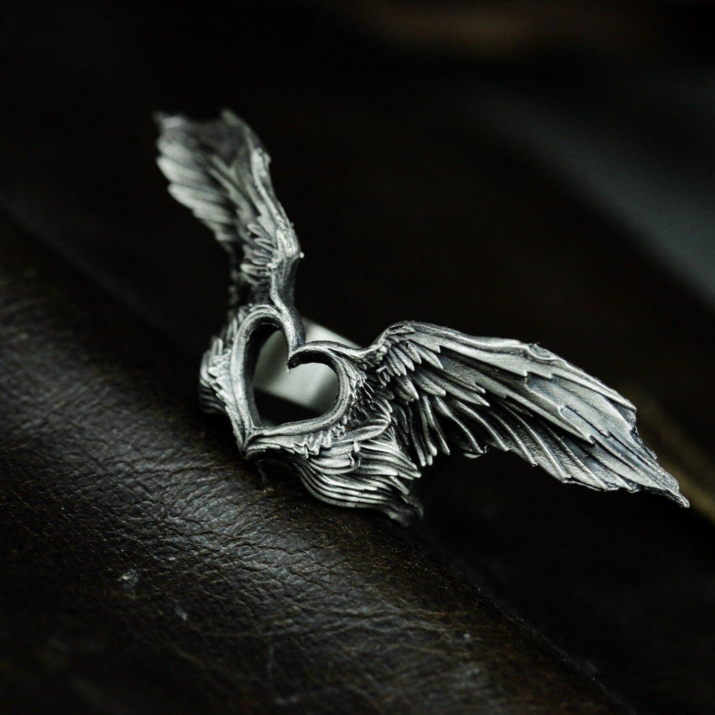 Heart With Wings Ring - 925 Silver Handmade