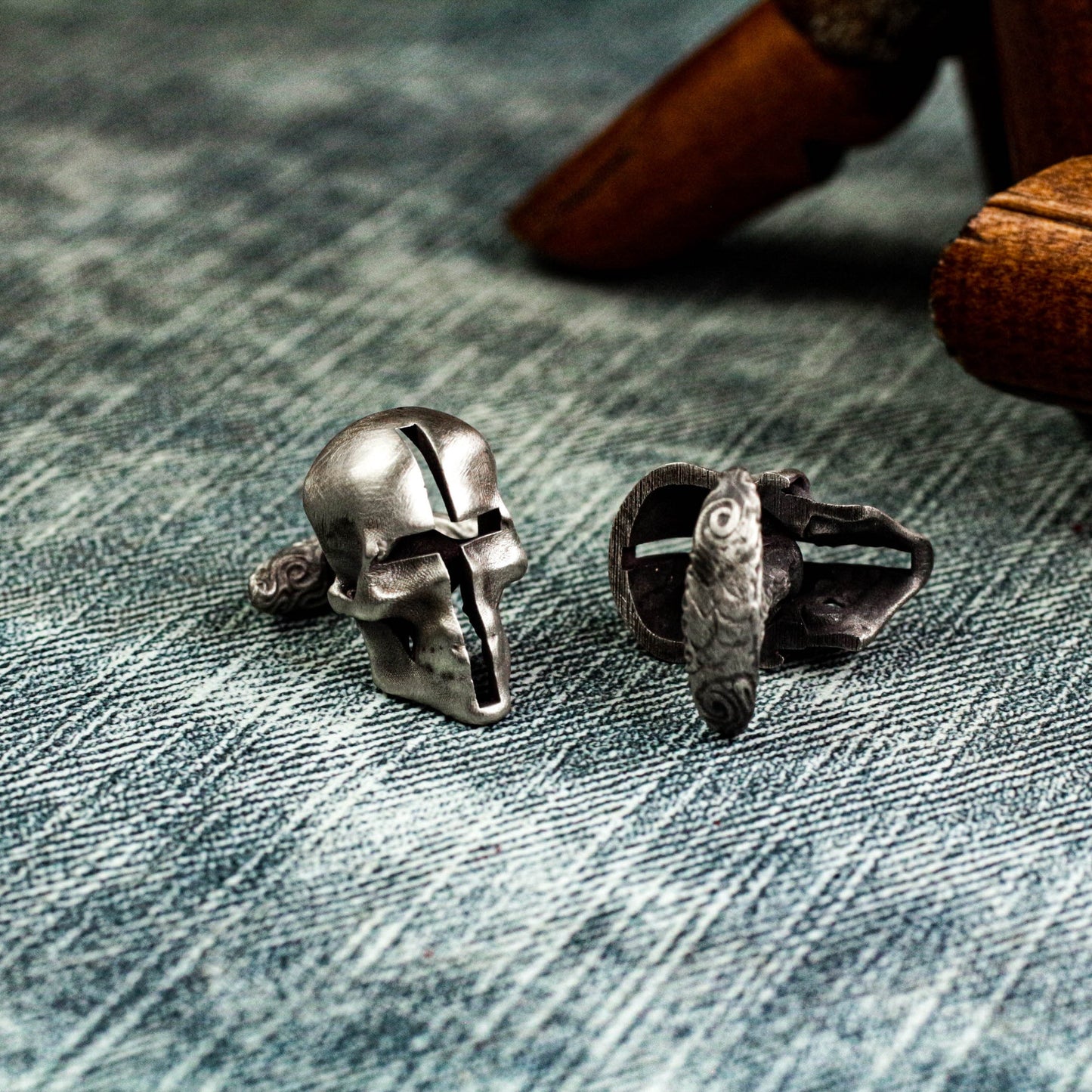Cross Skull Cufflinks - 925 Silver Handmade