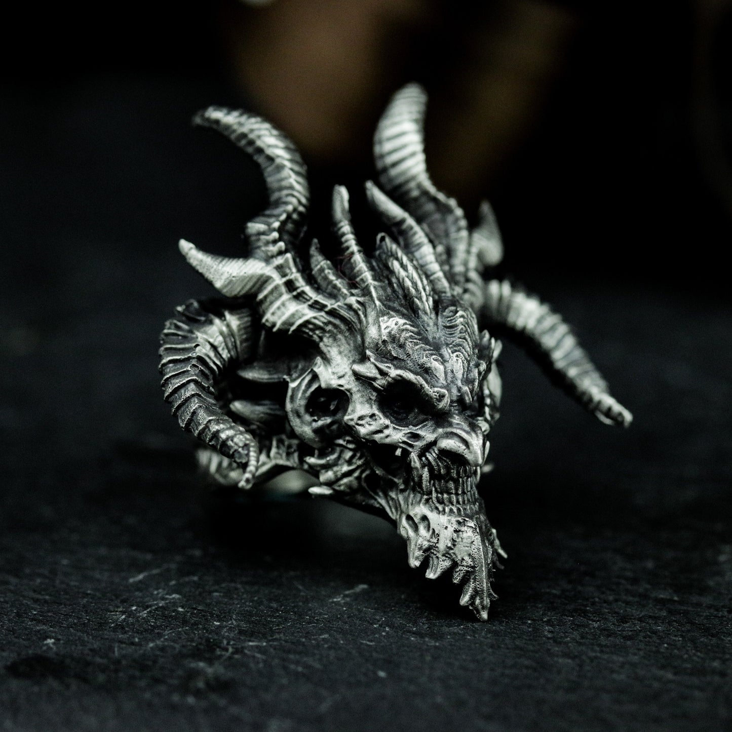 Multi-Horn Demon Ring ¨C Handmade 925 Silver Chaos Beast Band