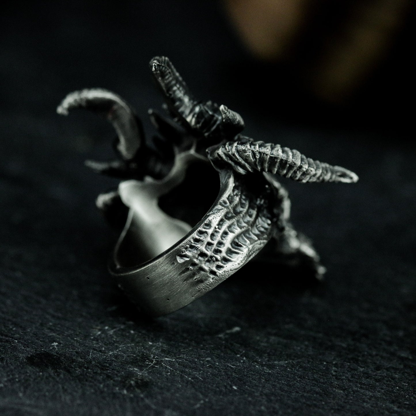 Multi-Horn Demon Ring ¨C Handmade 925 Silver Chaos Beast Band