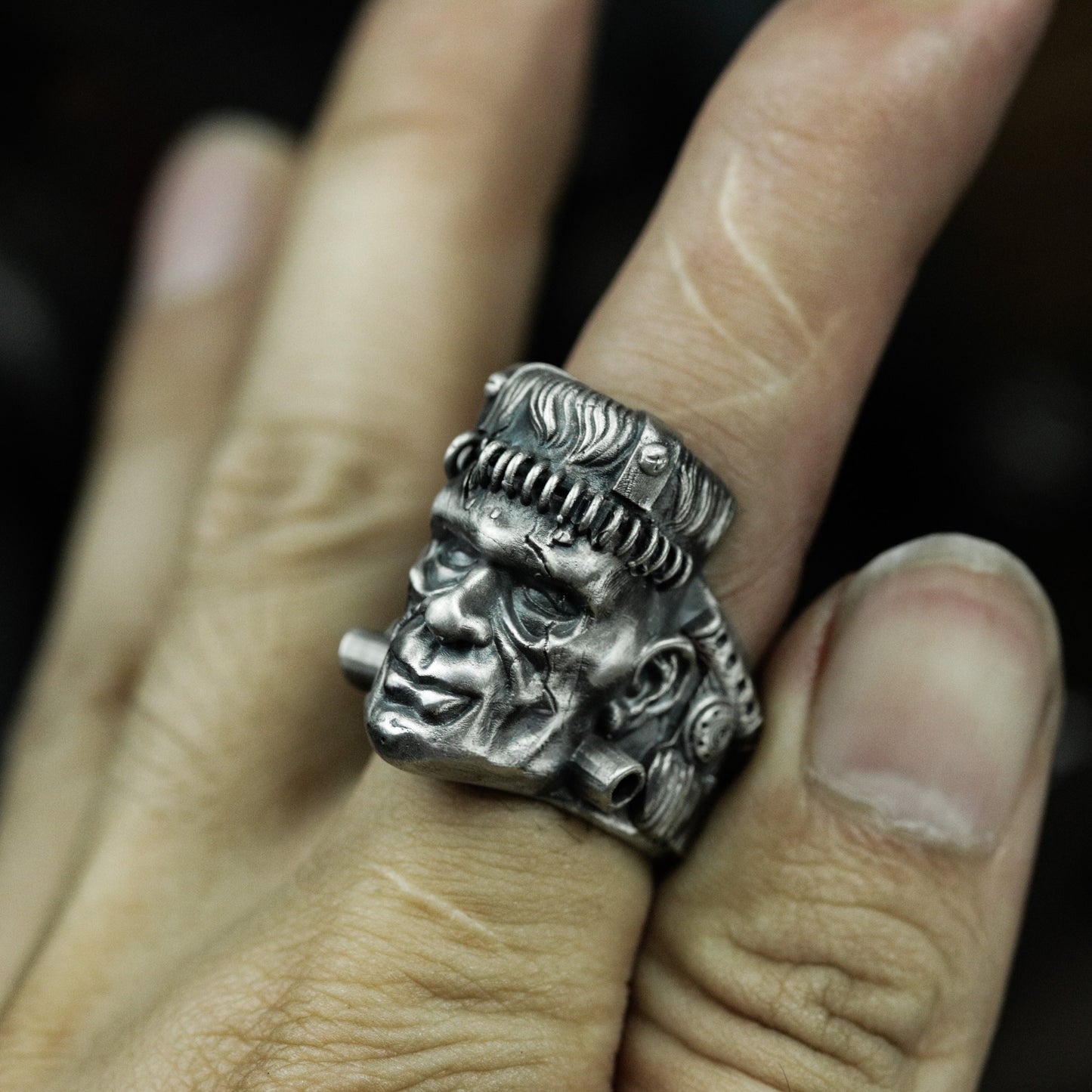 Frankenstein Ring ¨C 925 Silver Handmade