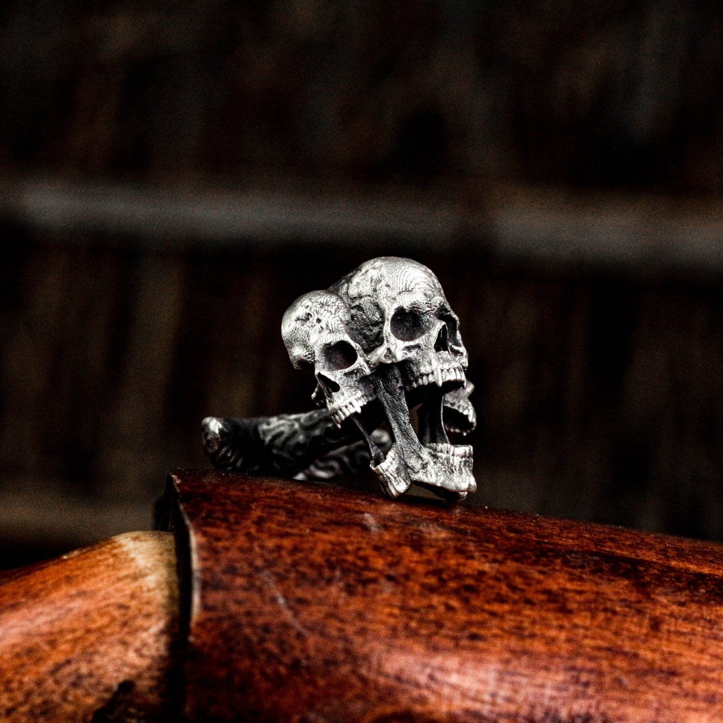 Three Headed Skull Cufflinks - 925 Sterling Silver Handmade