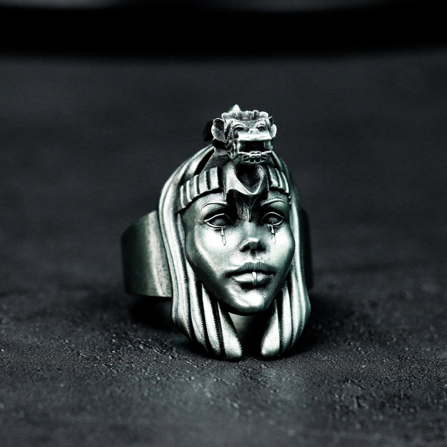 Egyptian Goddess Weeping Ring - 925 Silver Handmade
