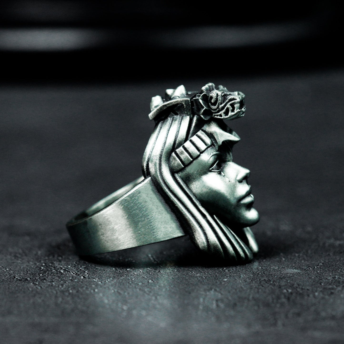 Egyptian Goddess Weeping Ring - 925 Silver Handmade
