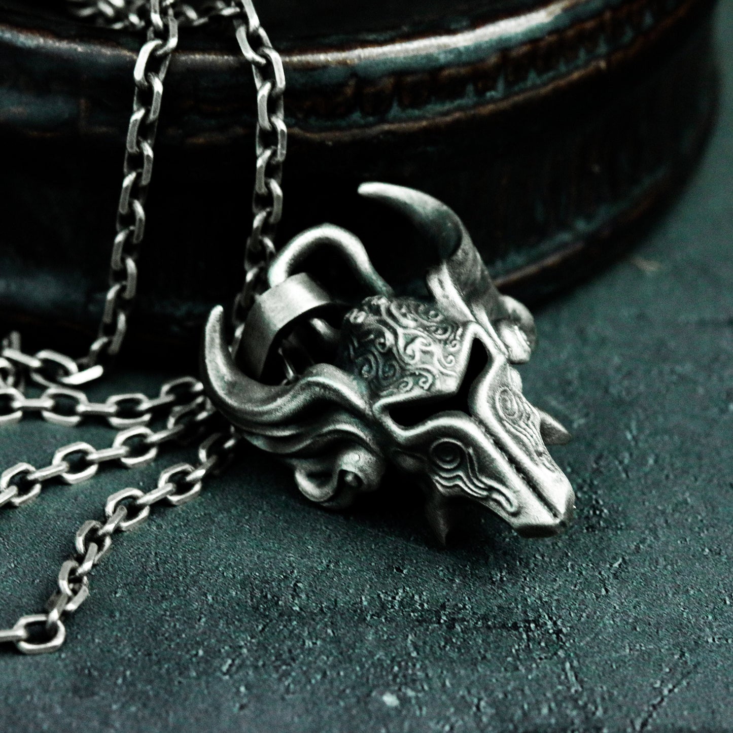 Horned Mask Pendant ¨C 925 Silver Handmade