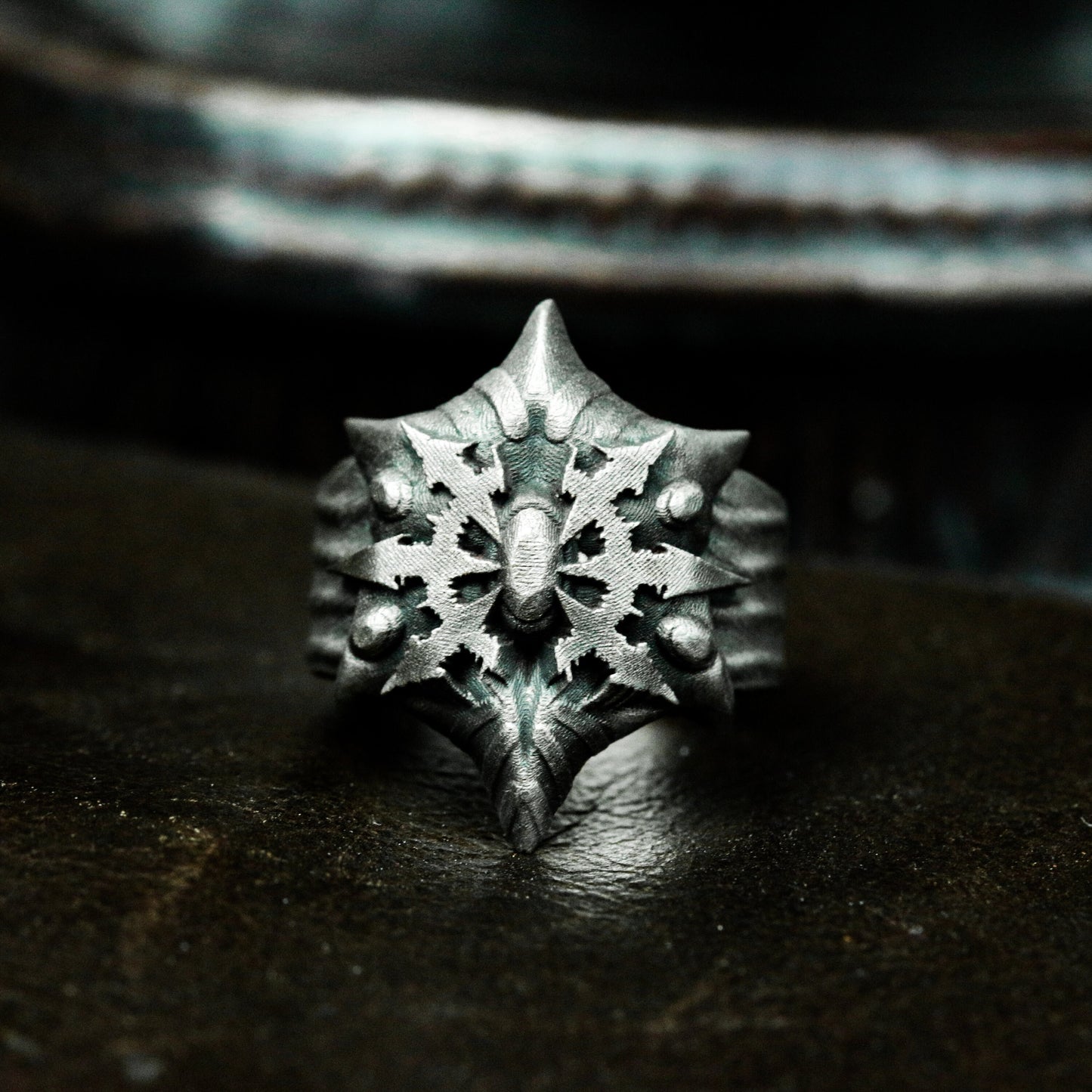 Gear Star Ring ¨C Handmade 925 Silver Steampunk Core Band