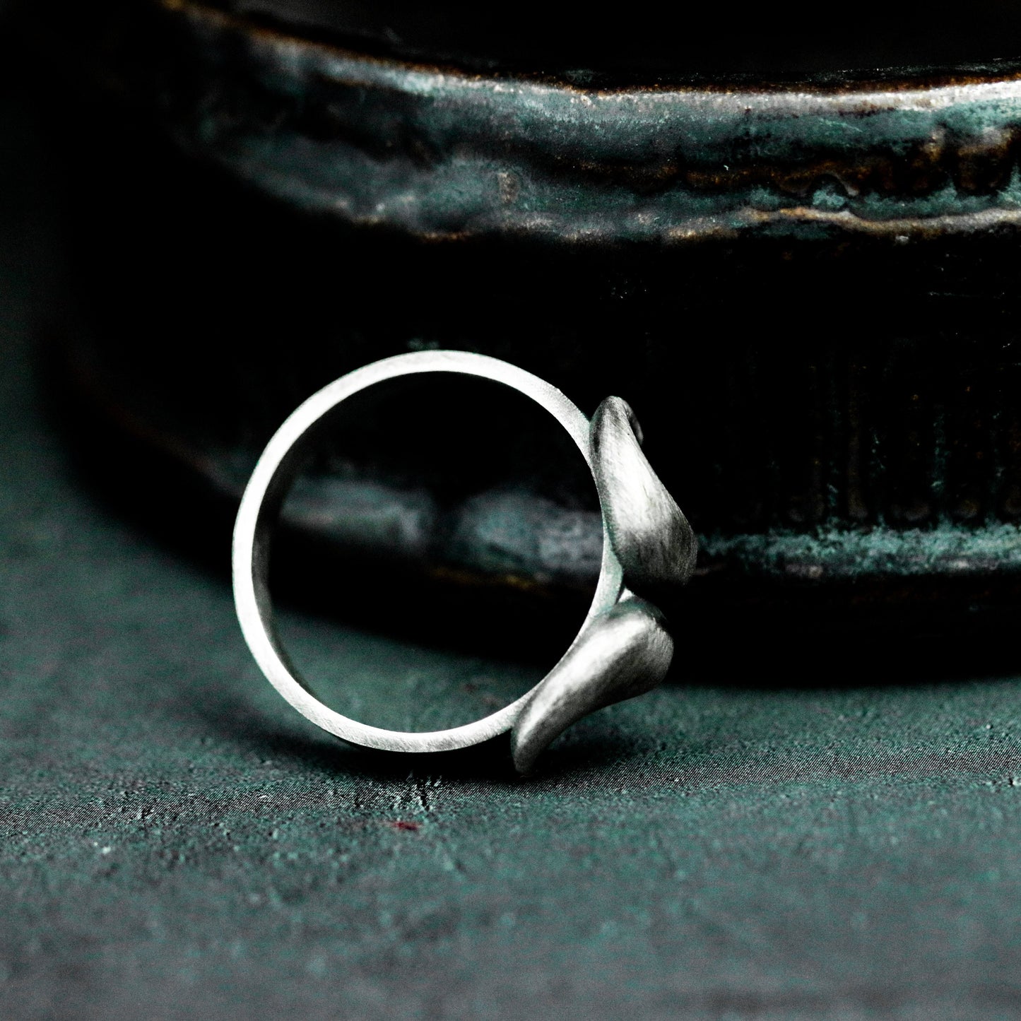 Abstract Demon Horn Ring - 925 Silver Handmade