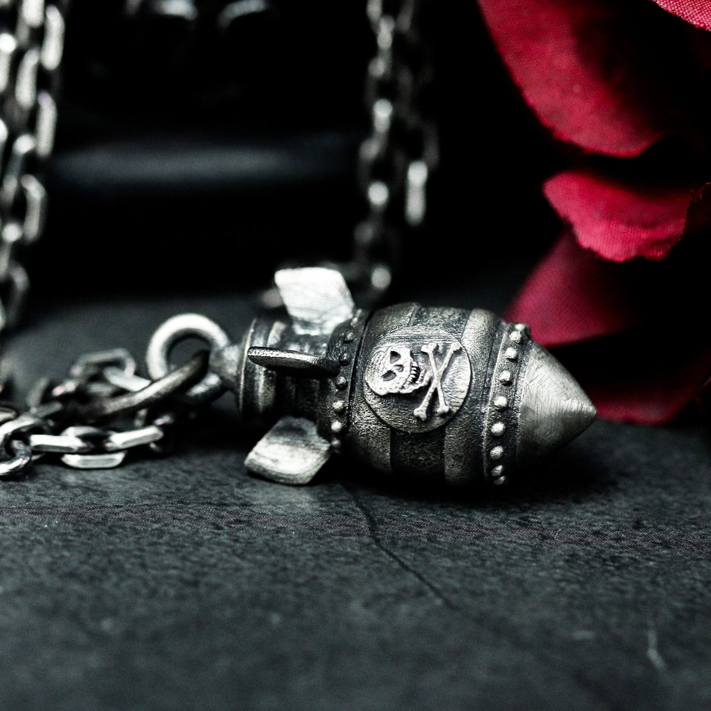 Mini Missile Pendant with Tactical Details ¨C 925 Sterling Silver Handmade