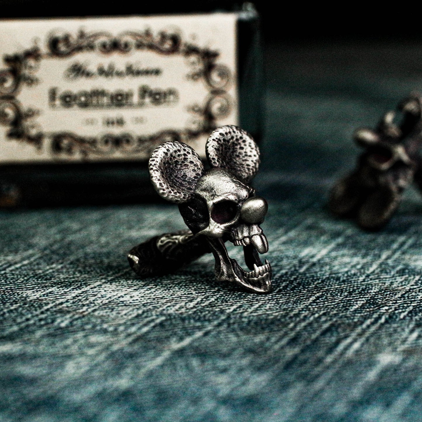 Roaring Mouse Skull Cufflinks - 925 Silver Handmade