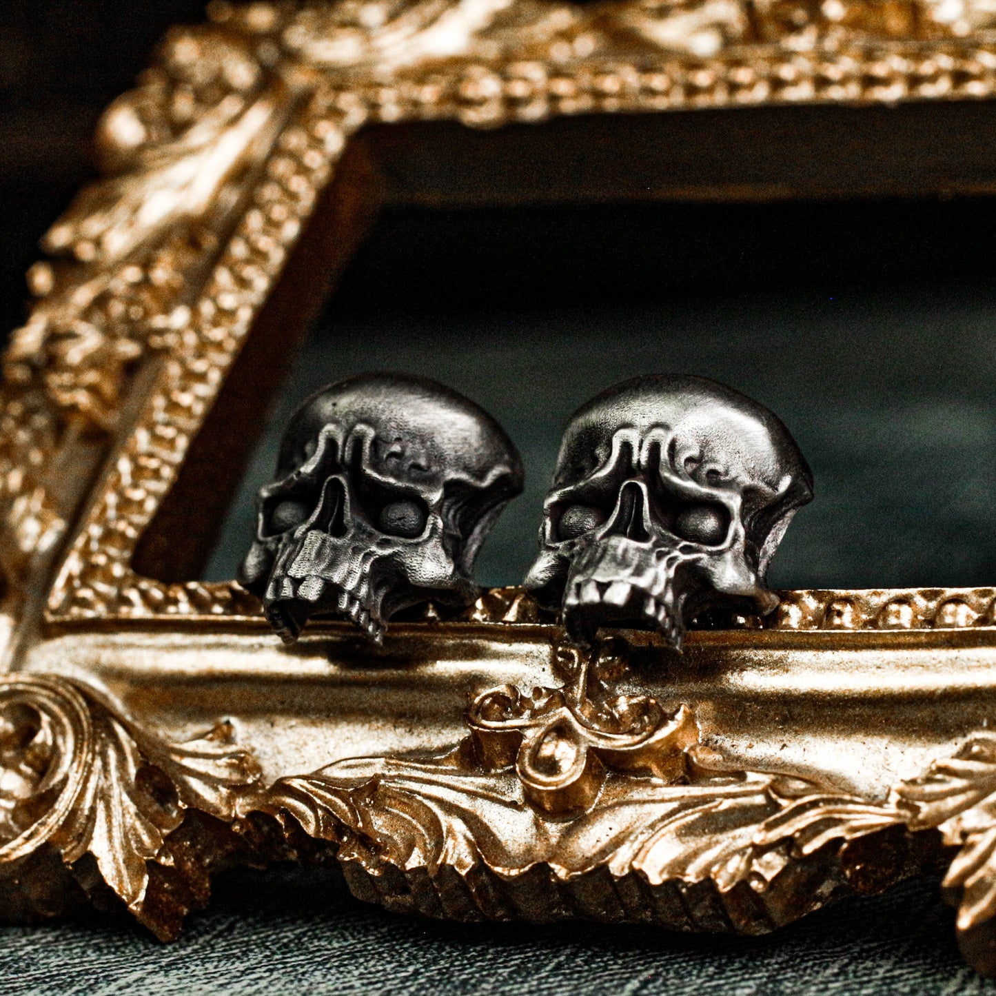 Big Eyes Glossy Skull Cufflinks - 925 Sterling Silver Handmade