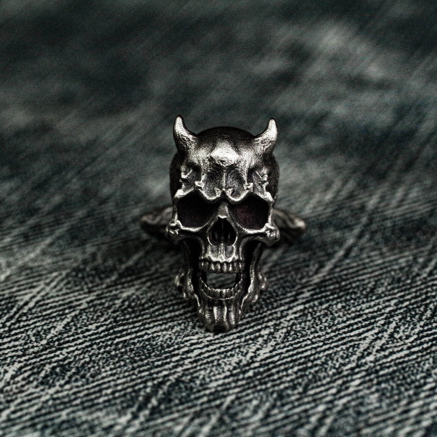 Devil Horn Skull Cufflinks, 925 Silver Handmade