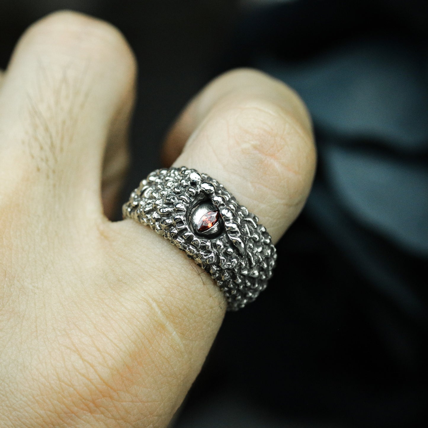Viper Eye Ruby Ring - 925 Silver Handmade