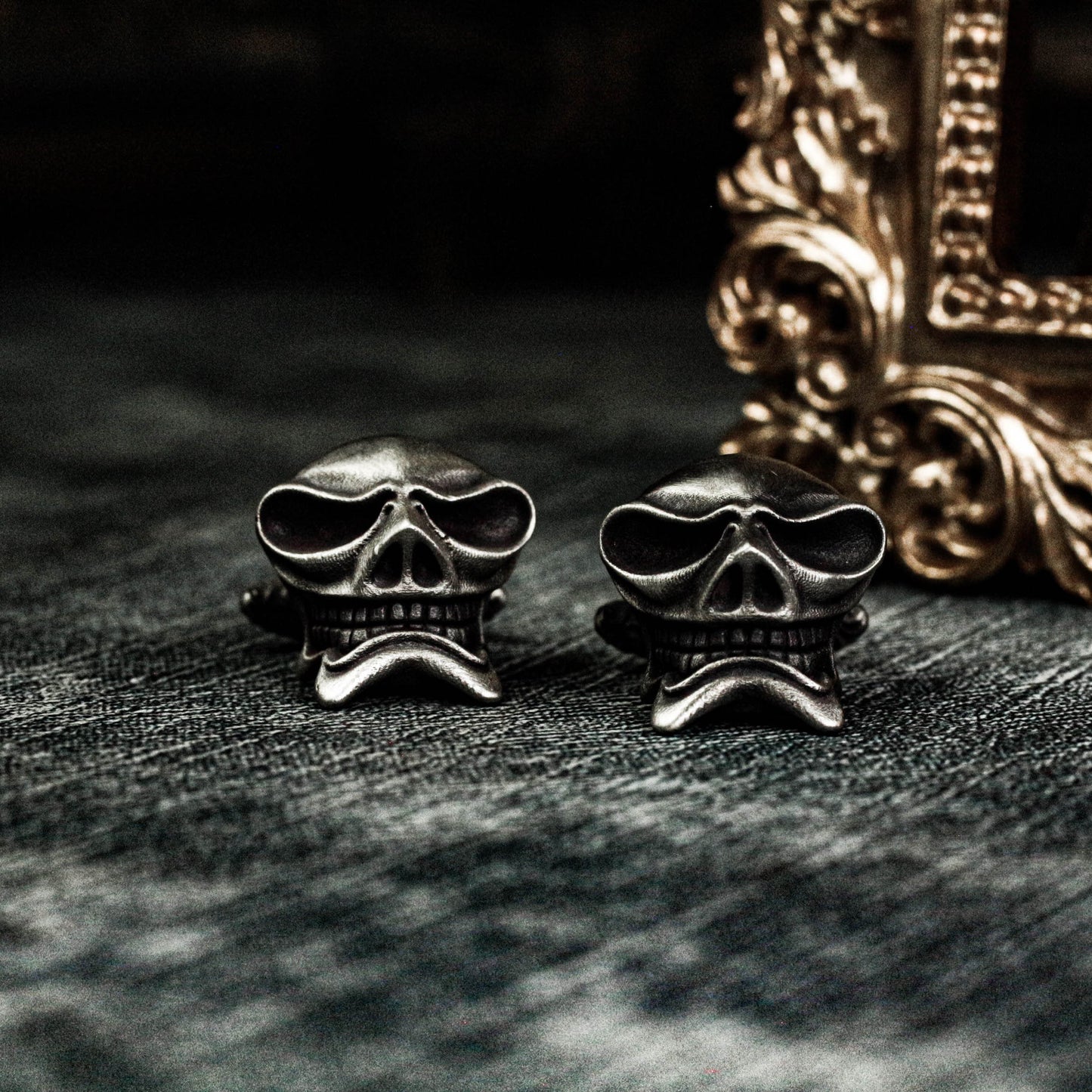 Victorian Skull Steampunk Cufflinks - 925 Sterling Silver Handmade