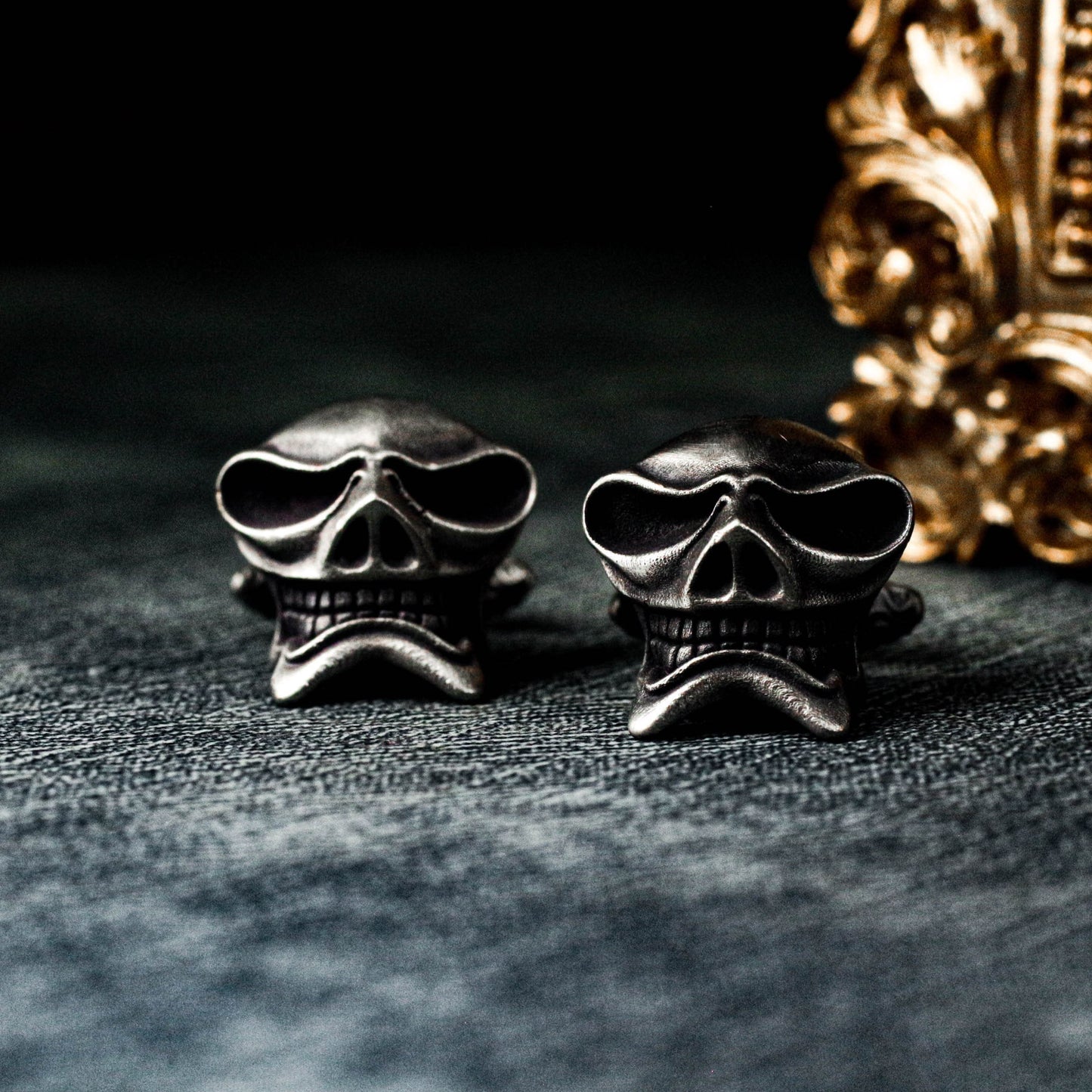 Victorian Skull Steampunk Cufflinks - 925 Sterling Silver Handmade