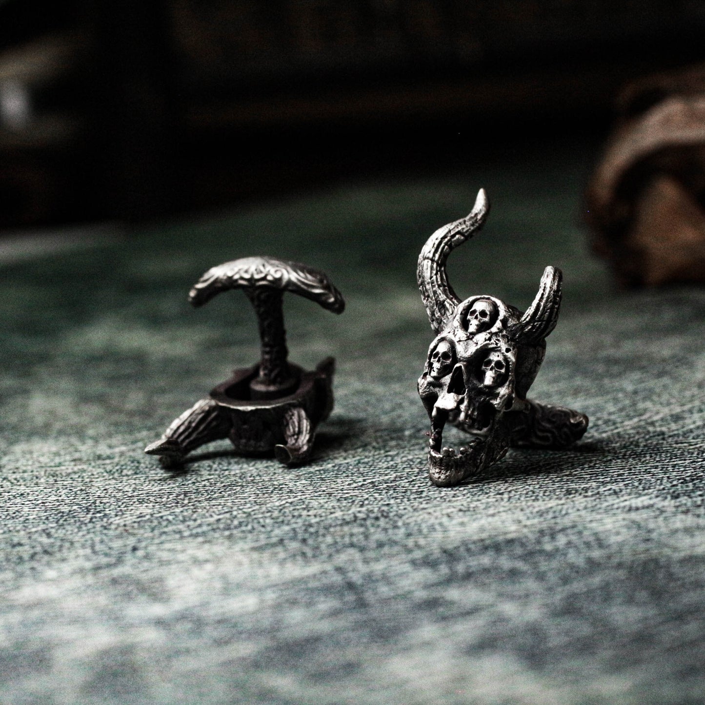 Bonjour Skull Cufflinks - 925 Silver Handmade