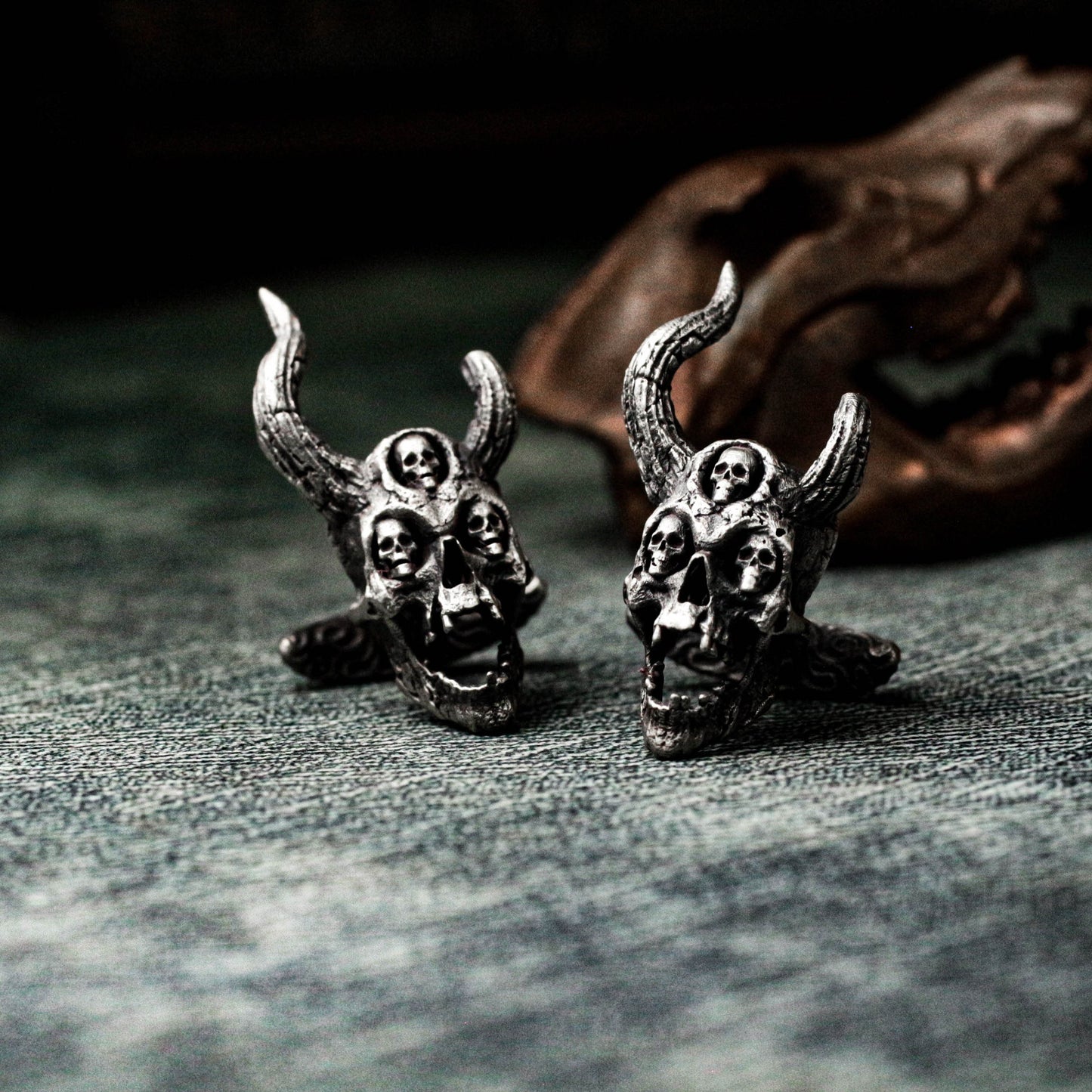 Bonjour Skull Cufflinks - 925 Silver Handmade