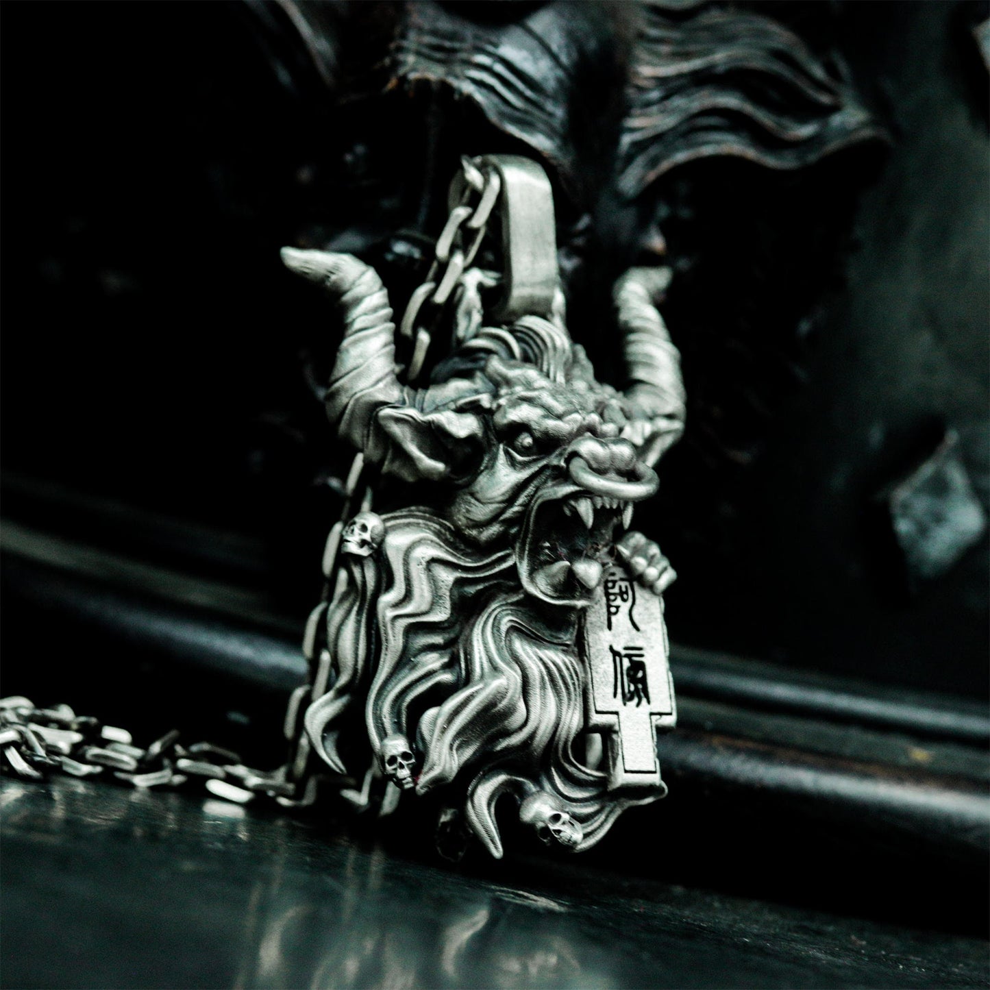 Mythic Bull Pendant - 925 Silver Handmade Strength Totem