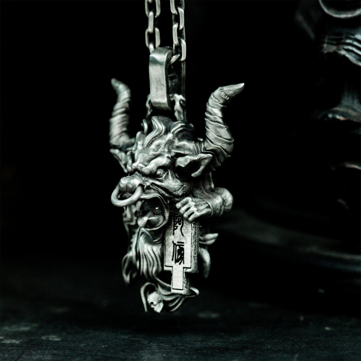 Mythic Bull Pendant - 925 Silver Handmade Strength Totem