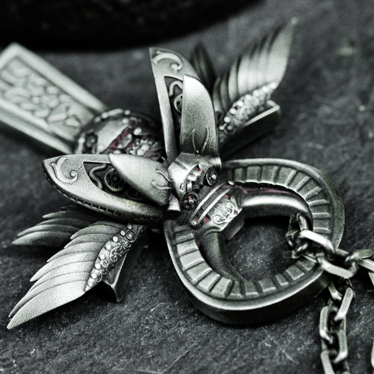 Flying Scarab Pendant - 925 Silver Handmade