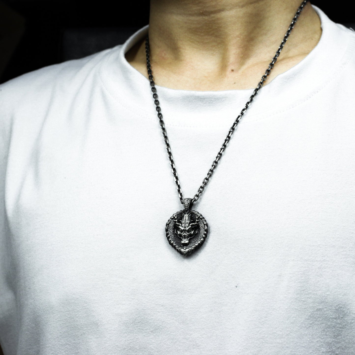 Beast Head Heart Pendant ¨C 925 Silver Handmade