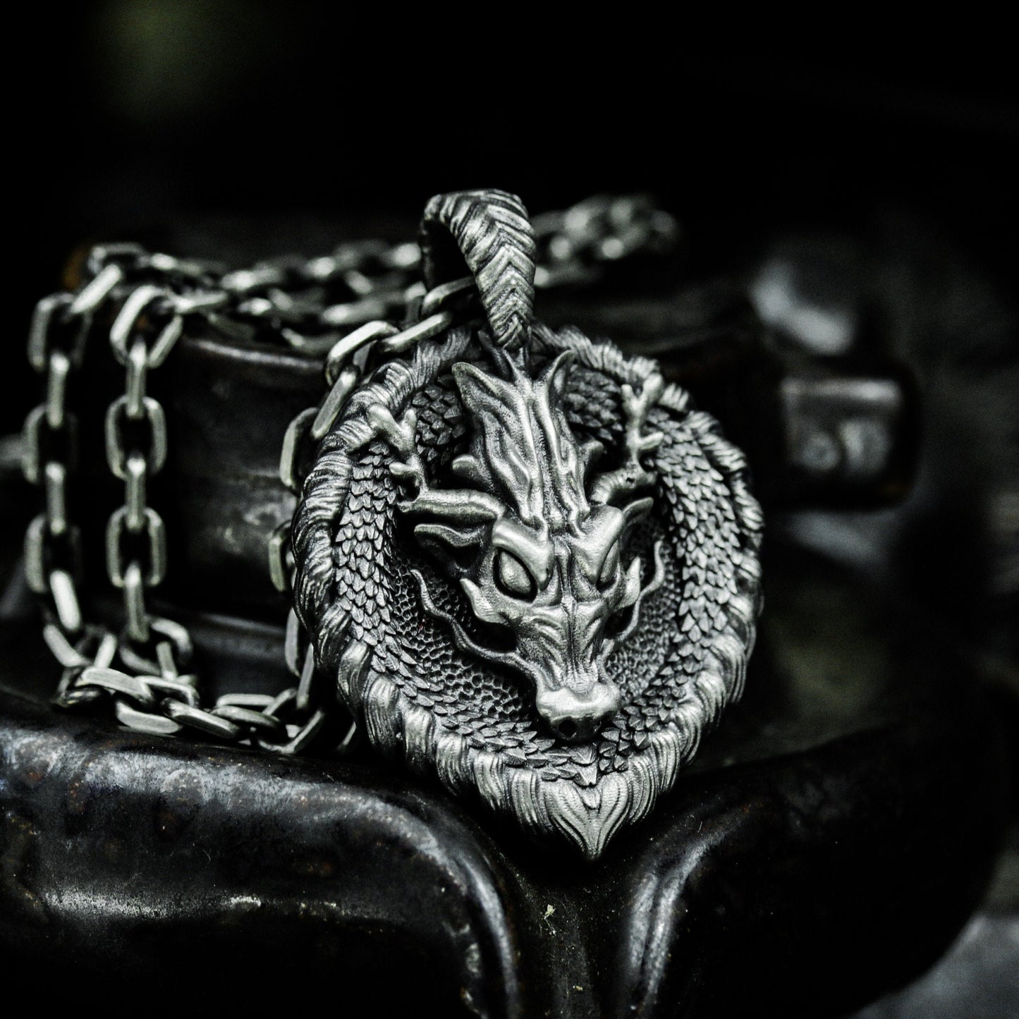 Beast Head Heart Pendant ¨C 925 Silver Handmade