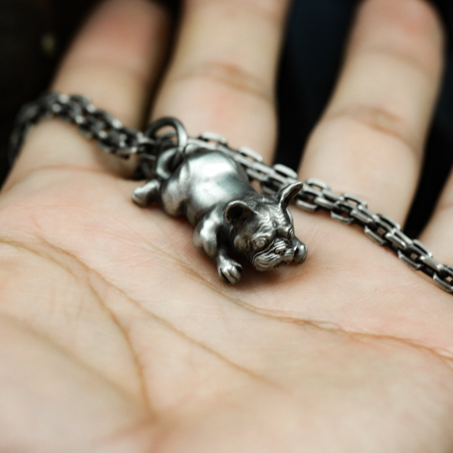 French Bulldog Pendant ¨C 925 Silver Handmade