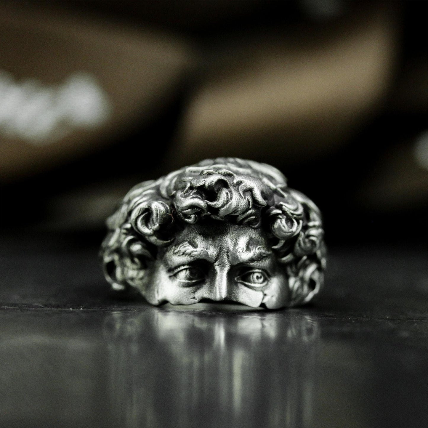 David Sculpture Ring - 925 Silver Handmade Classical Art