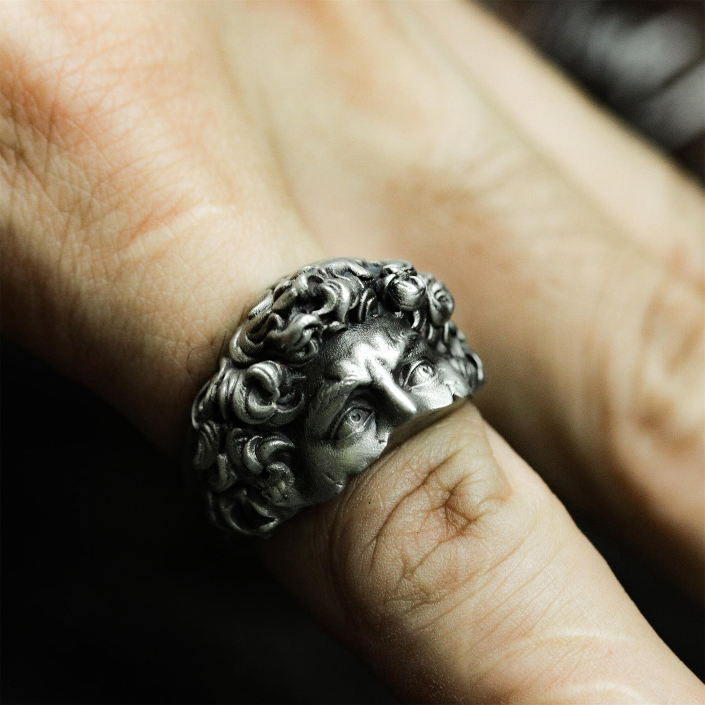 David Sculpture Ring - 925 Silver Handmade Classical Art