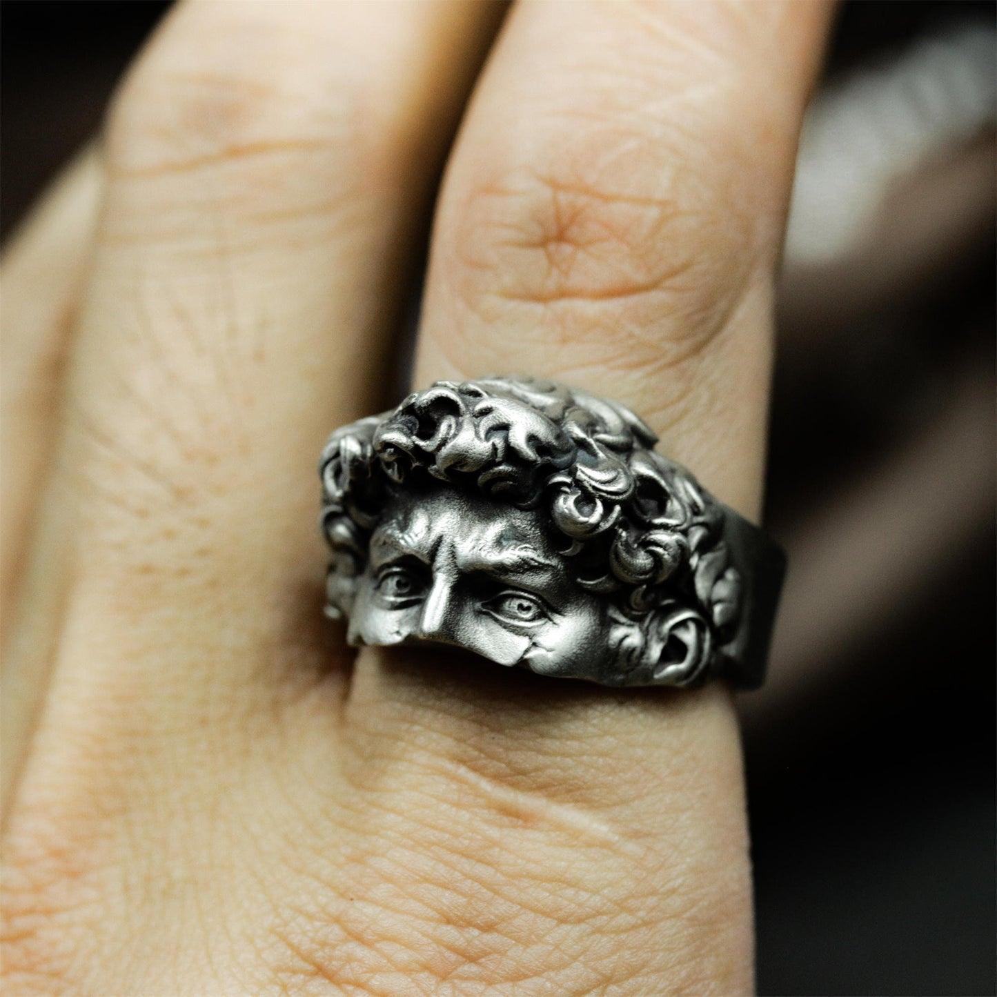 David Sculpture Ring - 925 Silver Handmade Classical Art