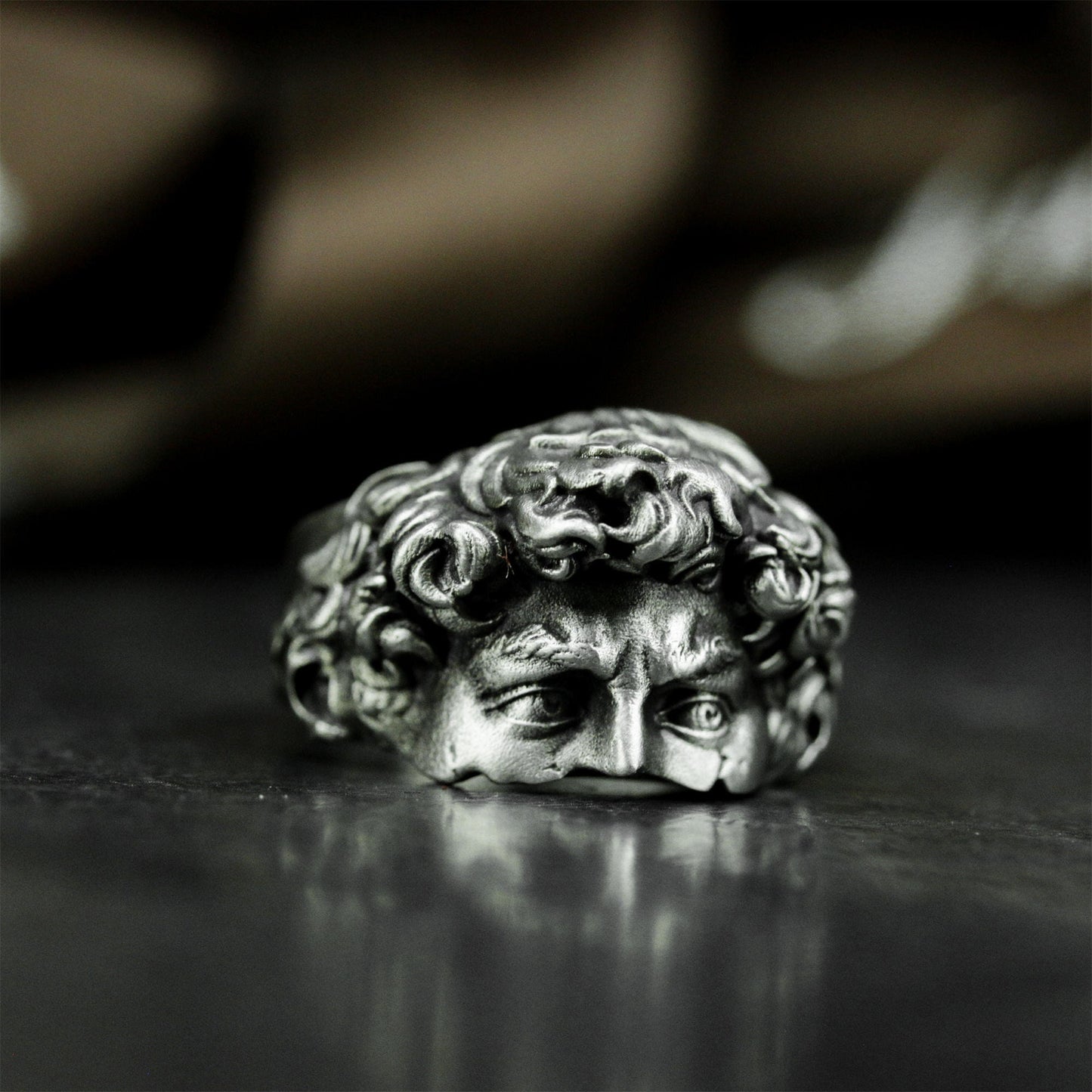 David Sculpture Ring - 925 Silver Handmade Classical Art