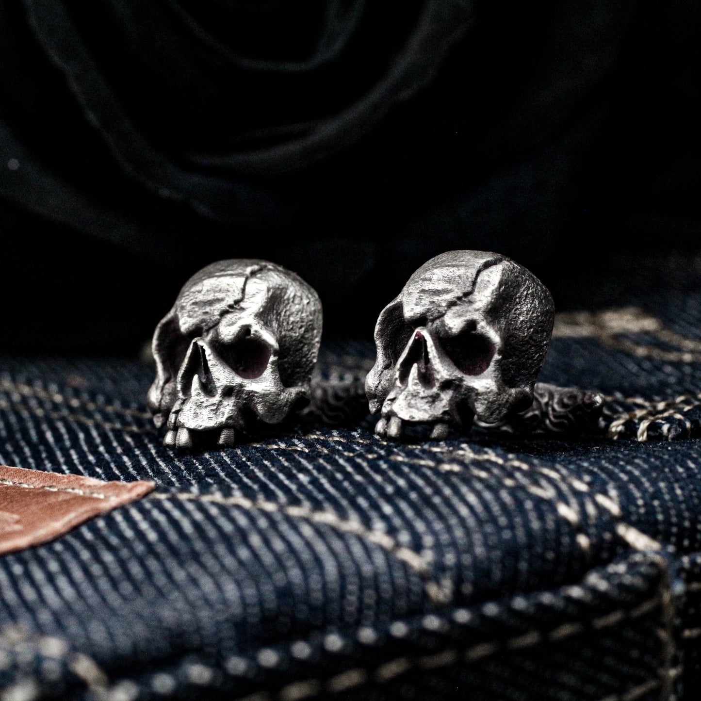 Mutilated Skull Cufflinks - 925 Sterling Silver Handmade