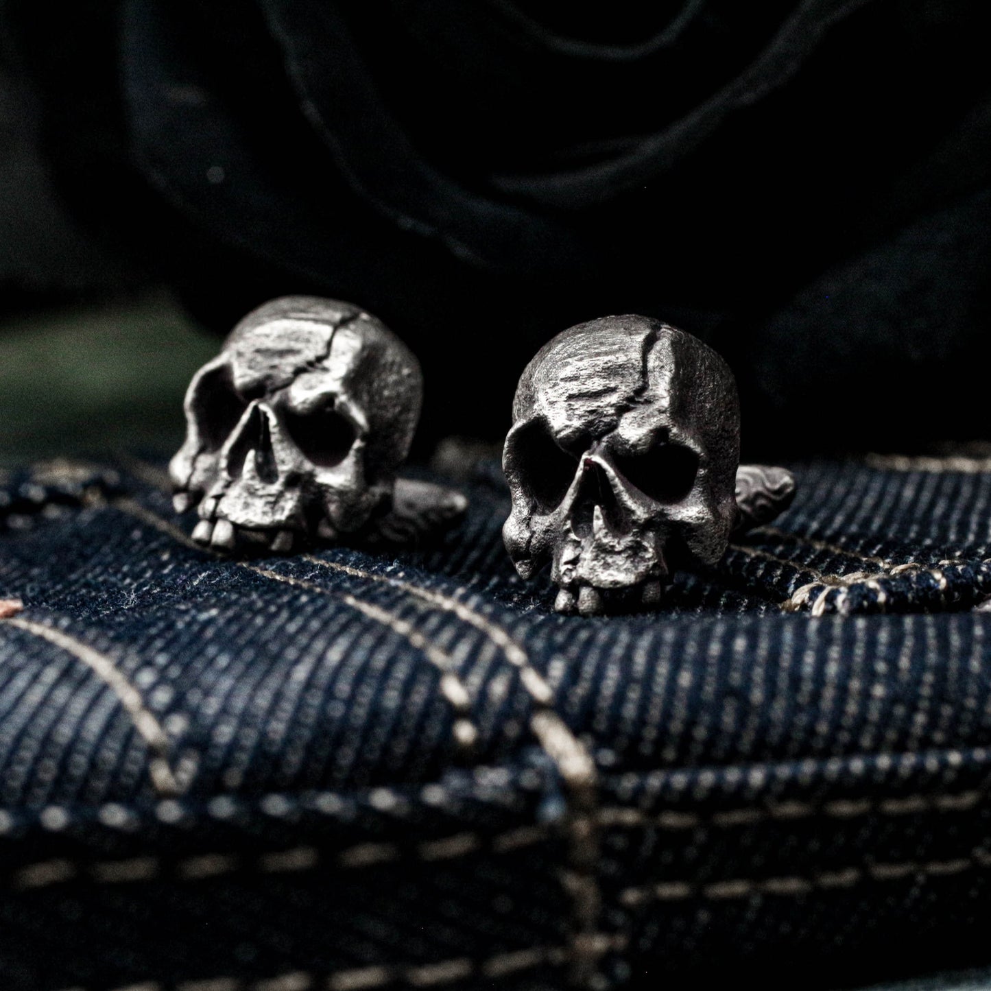 Mutilated Skull Cufflinks - 925 Sterling Silver Handmade