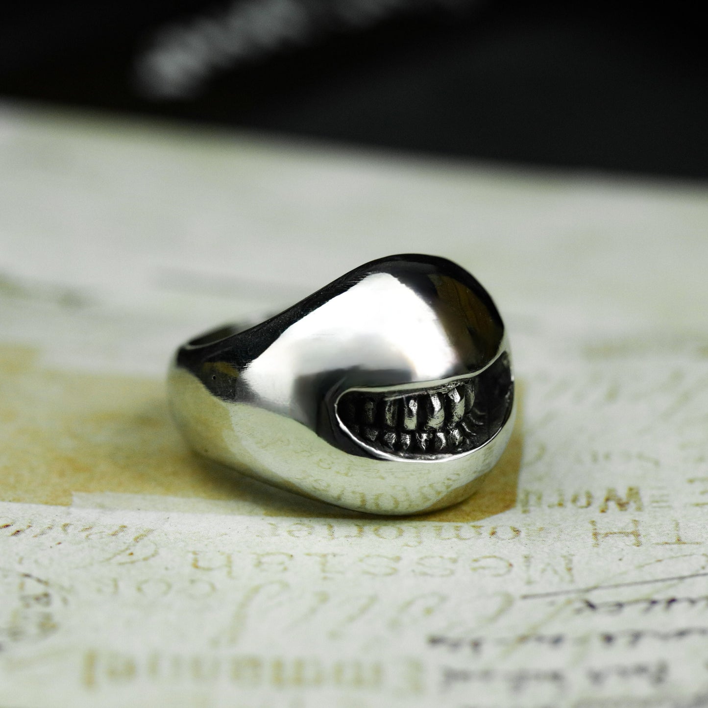 Smiley Face Ring - 925 Silver Handmade
