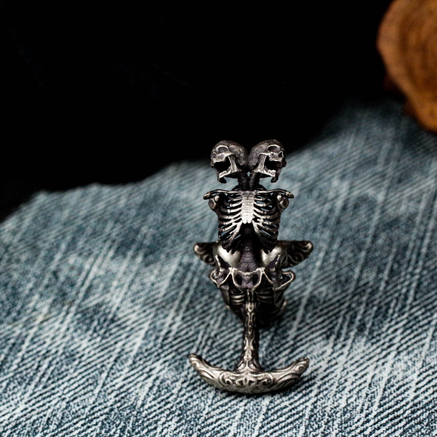 Mutant Double Headed Skull Cufflinks - 925 Silver Handmade