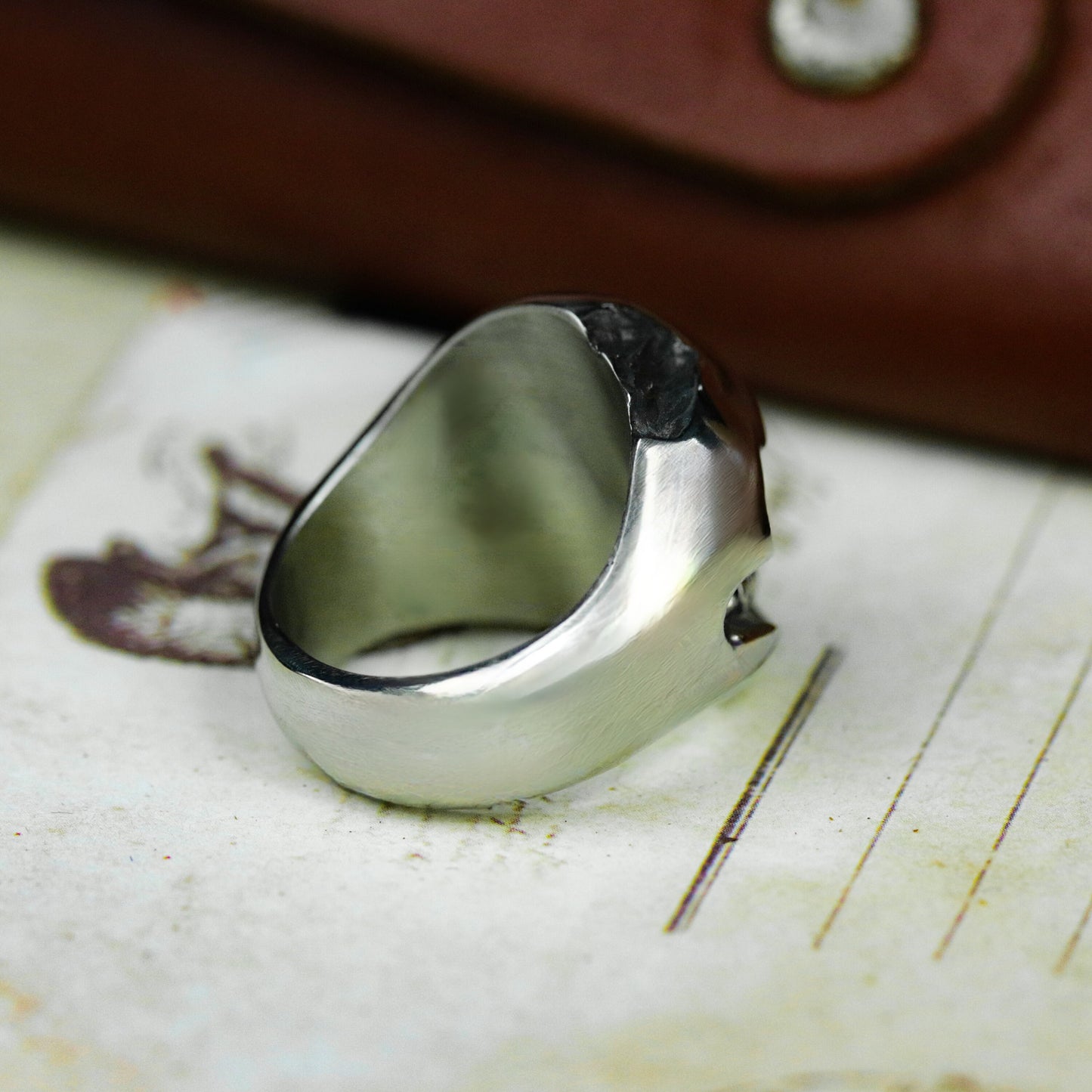 Smiley Face Ring ¨C Handmade 925 Silver Punk Grin Band
