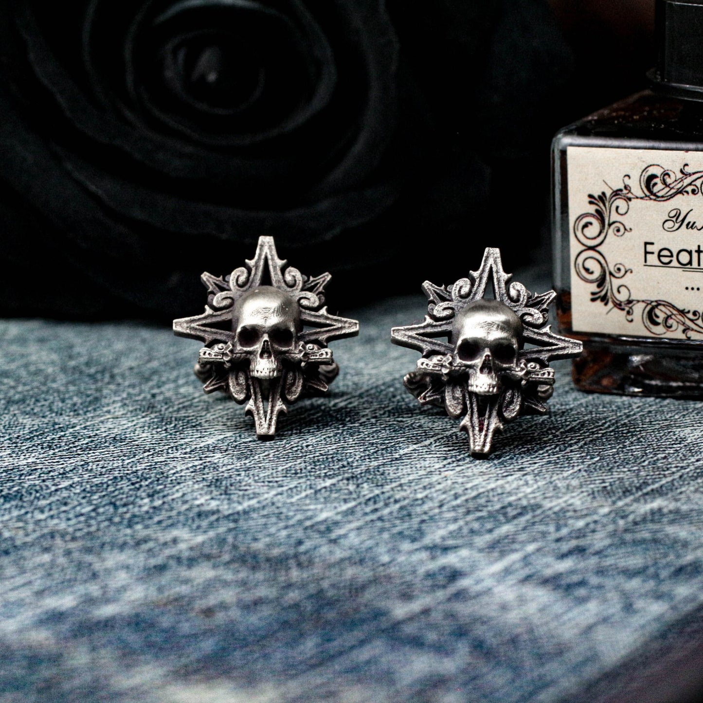 Devil's Skull Cufflinks - 925 Silver Handmade