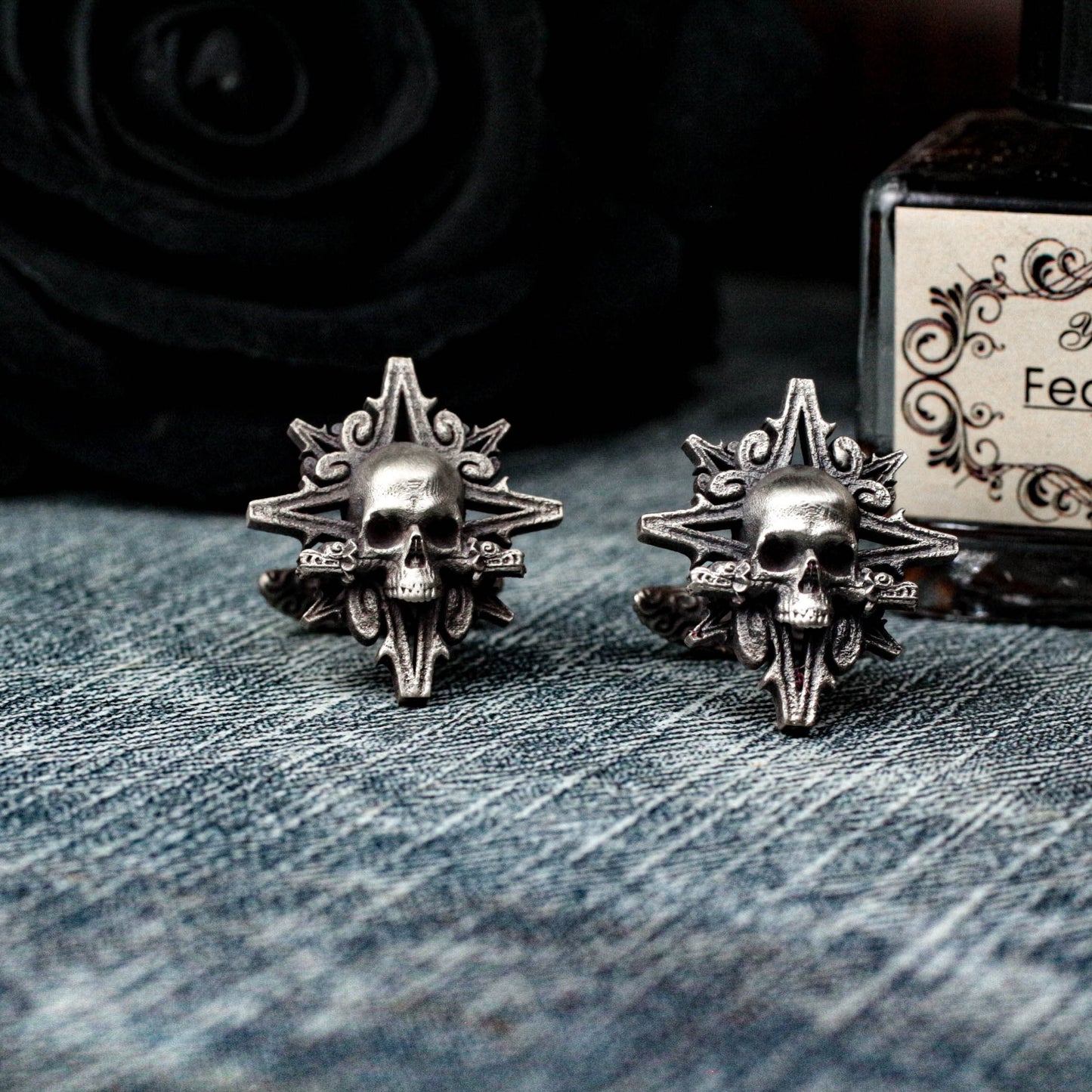 Devil's Skull Cufflinks - 925 Silver Handmade
