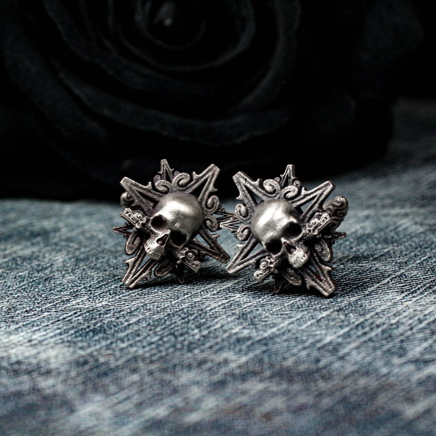 Devil's Skull Cufflinks - 925 Silver Handmade
