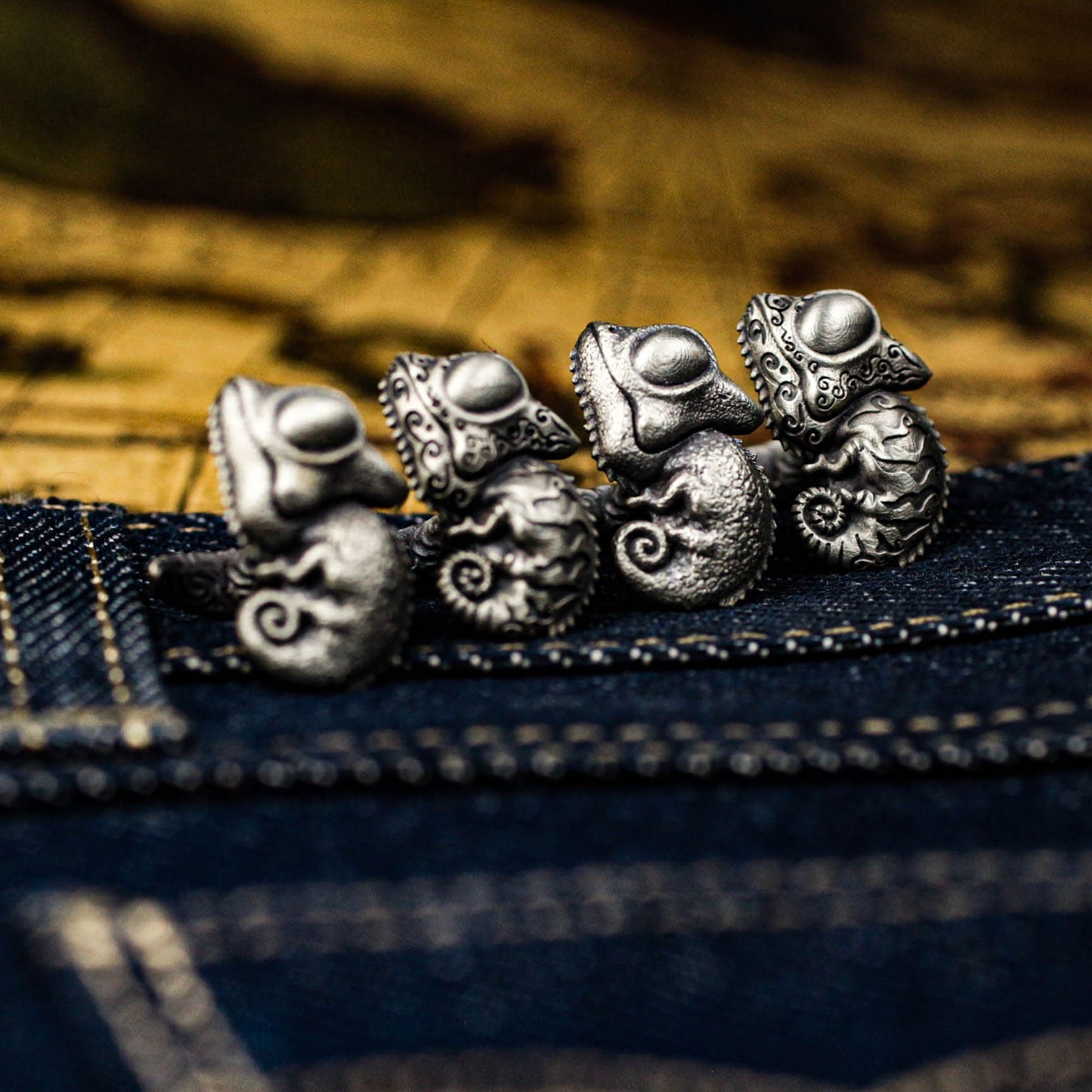 Chameleon Cufflinks, 925 Silver Handmade