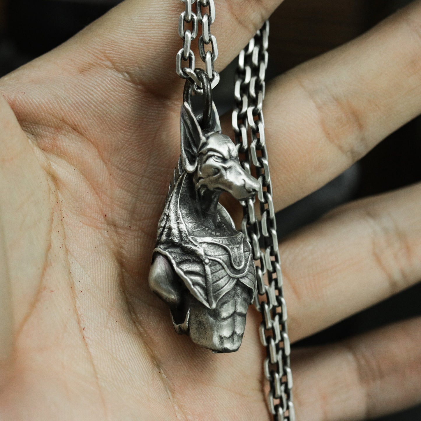 Anubis Pendant ¨C 925 Sterling Silver Handmade
