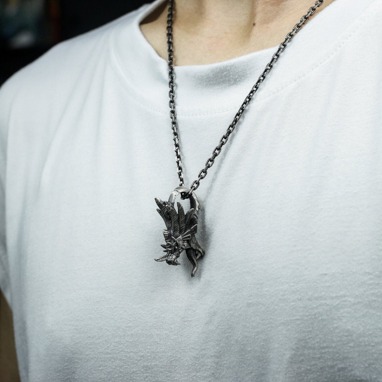 Quetzalcoatl Totem Pendant - 925 Silver Handmade