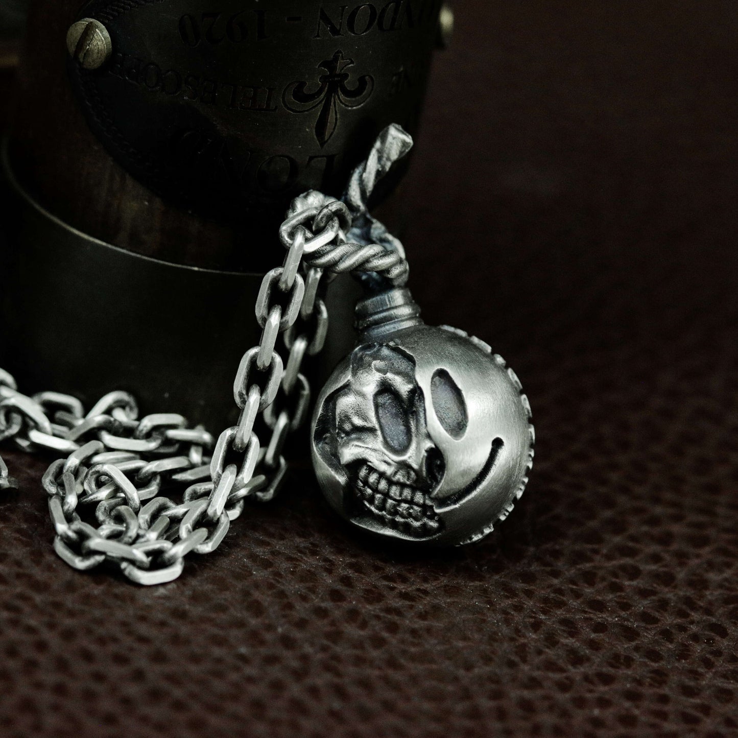 Bomb Skull Pendant ¨C 925 Silver Handmade