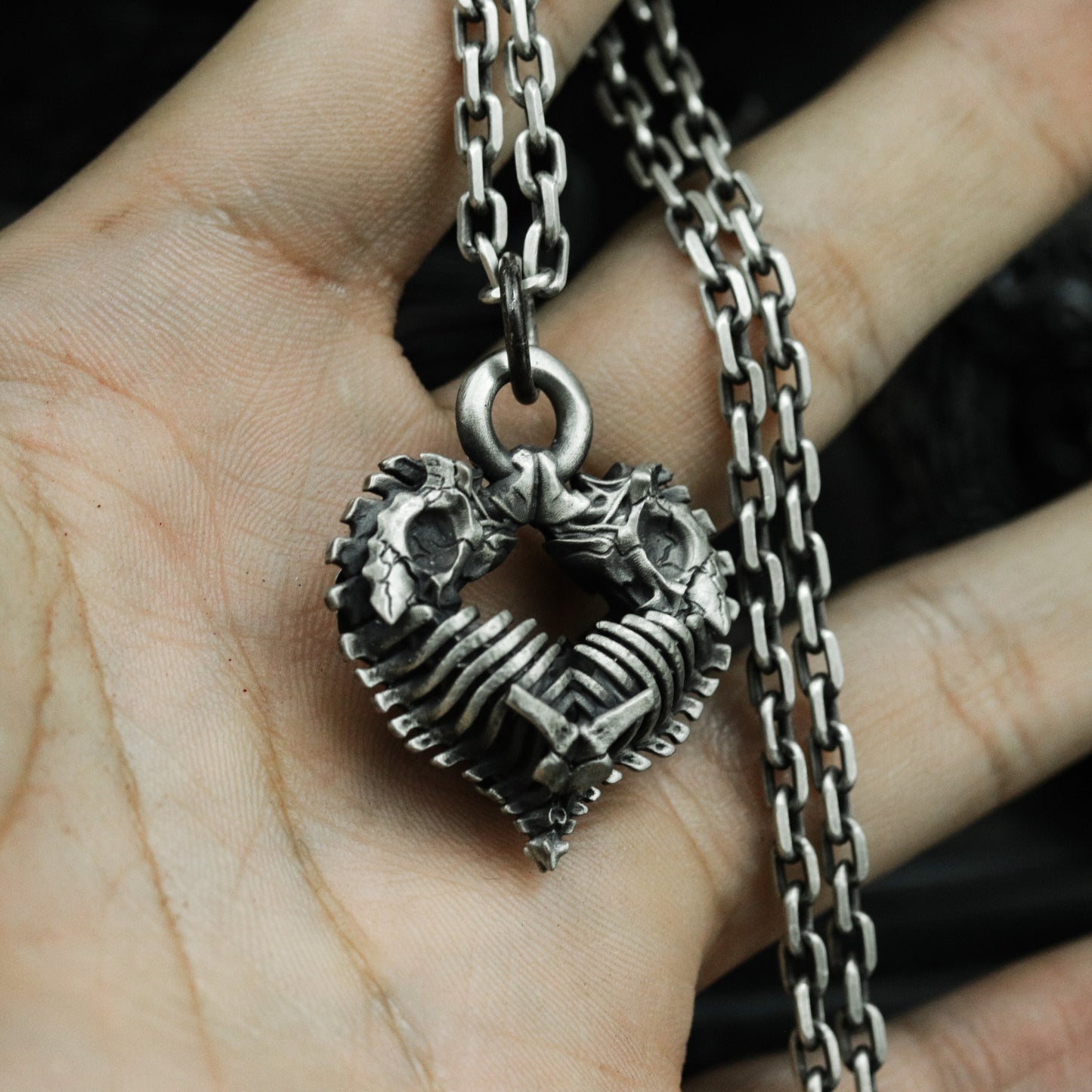 Broken Heart Pendant - 925 Silver Handmade Barbed Love