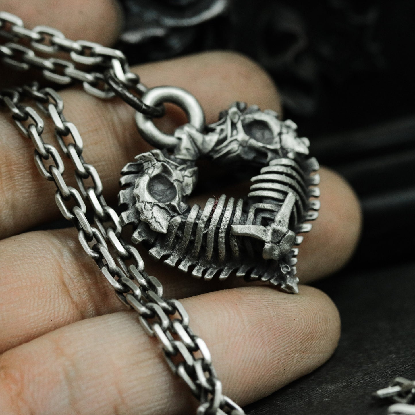 Broken Heart Pendant - 925 Silver Handmade Barbed Love