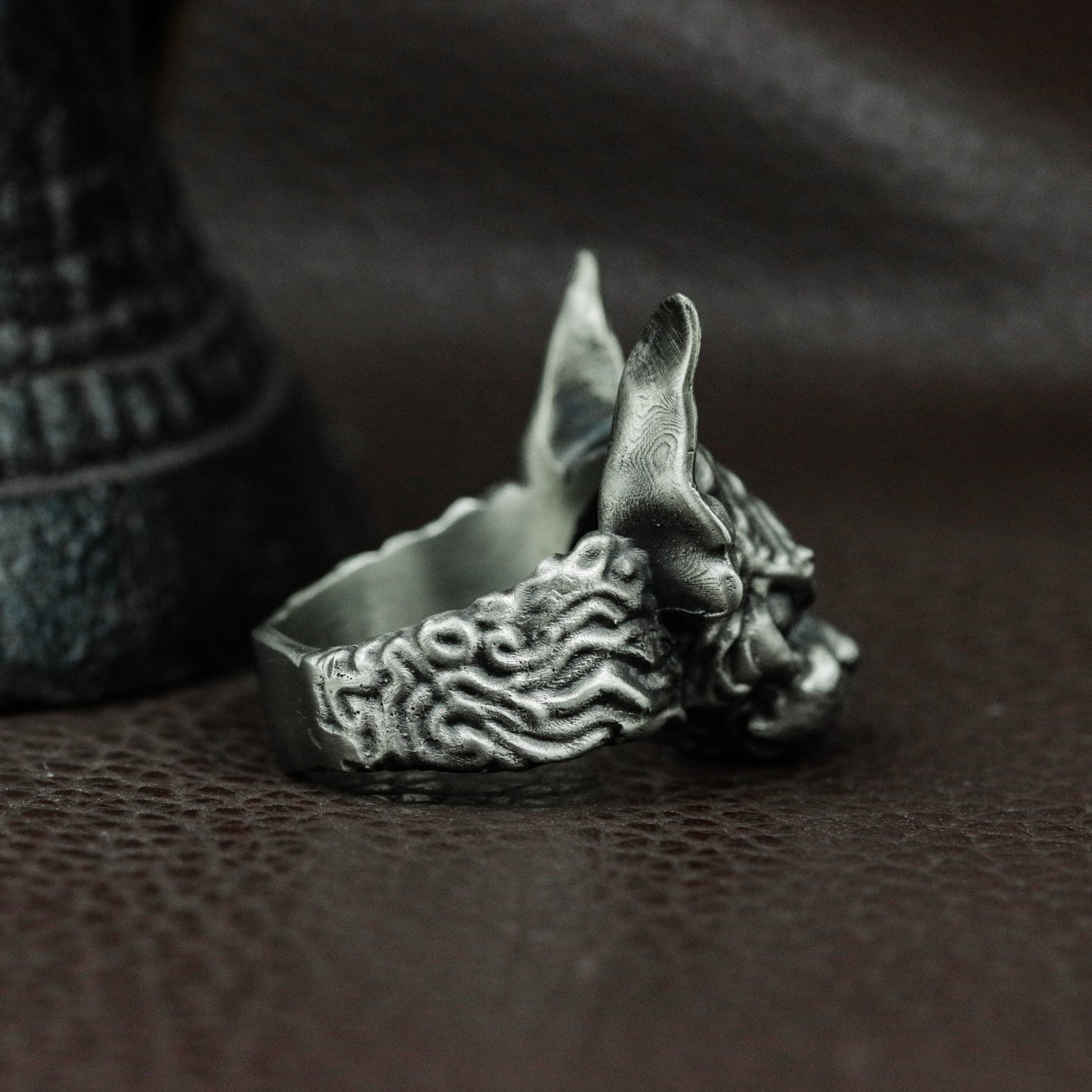 Angry Cat Ring ¨C Handmade 925 Silver Fierce Feline Band