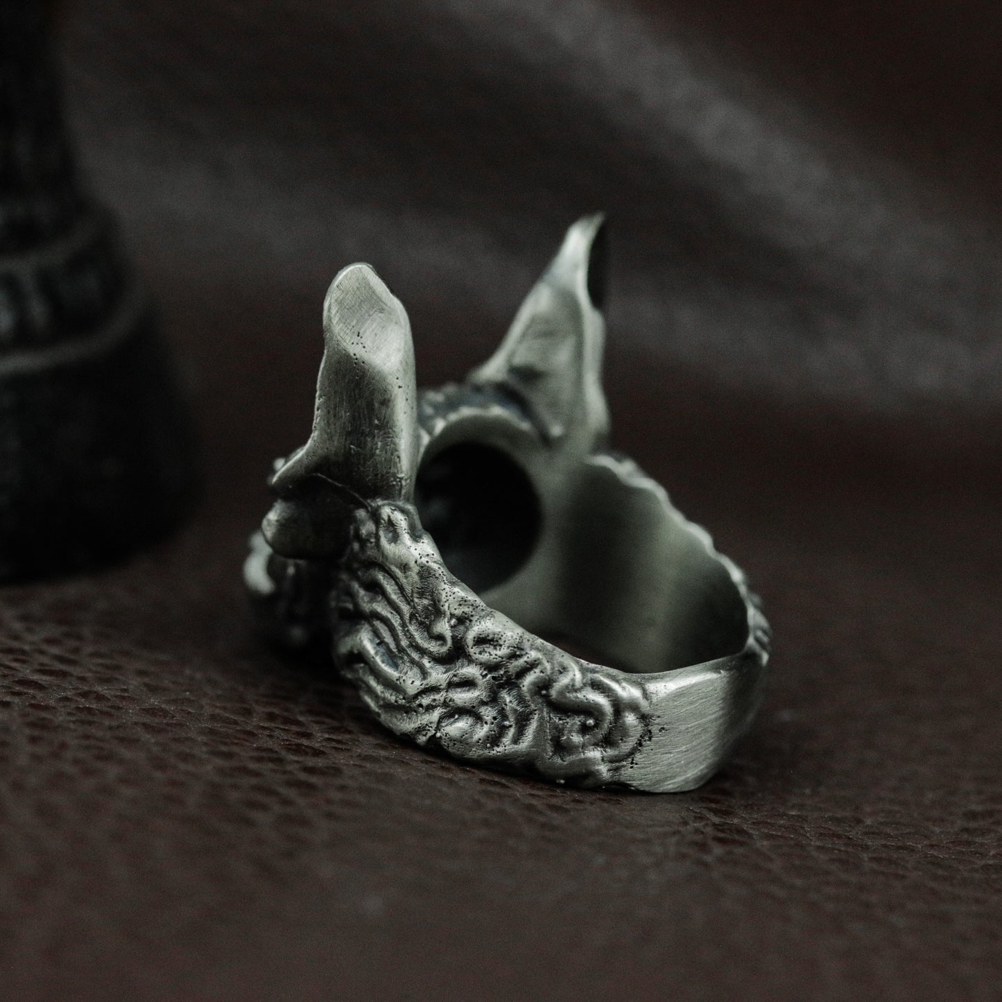 Angry Cat Ring ¨C Handmade 925 Silver Fierce Feline Band