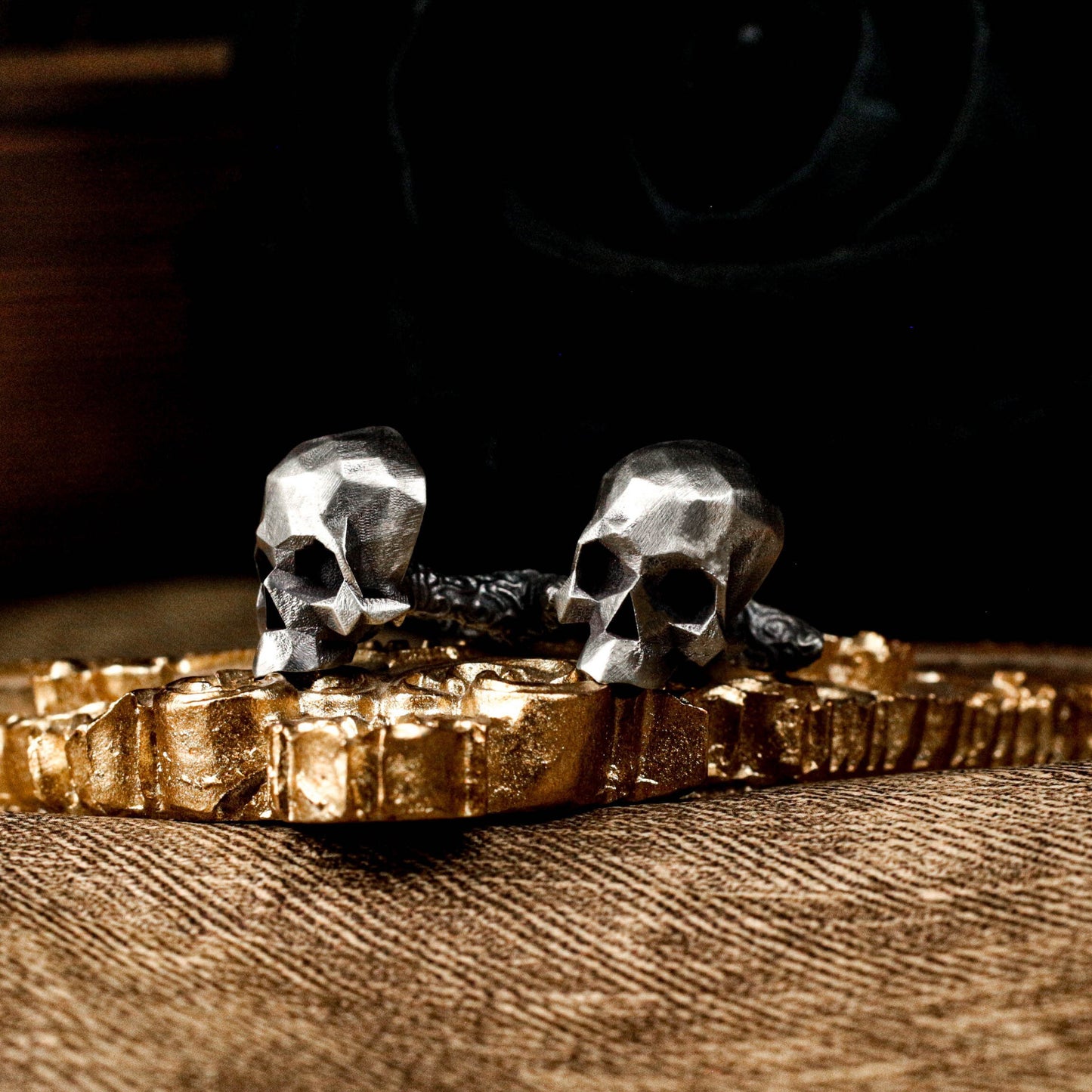 Halfjaw Skull Cufflinks - 925 Silver Handmade